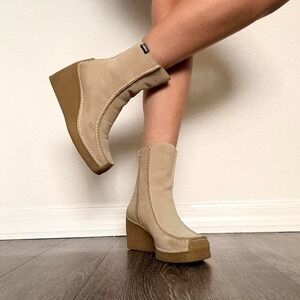 Y2K Tan Platform Ankle Boots – Candies